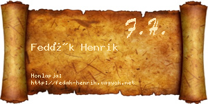 Fedák Henrik névjegykártya