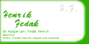 henrik fedak business card